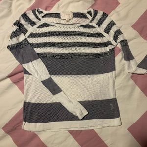 Long sleeve gray and white top from Stitchfix